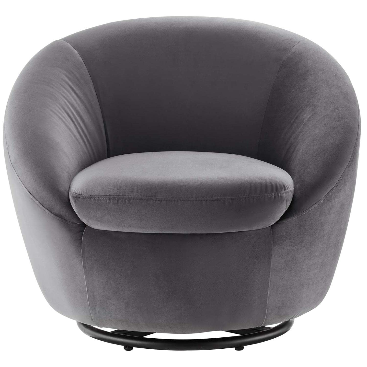 Modway Buttercup Velvet Swivel Chair With Black Gray Finish Eei-5007-Blk-Gry